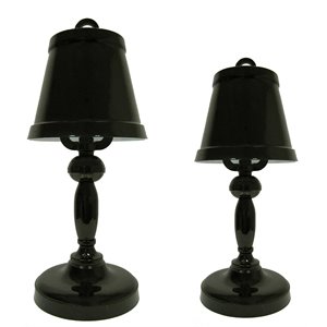 american home classic kristina 2-light large modern metal table lamp in black
