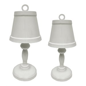 american home classic kristina 2-light small modern metal table lamp in white