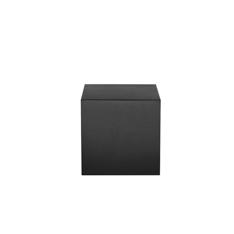 American Home Classic Spencer Large Square Modern Metal Side Table in Black