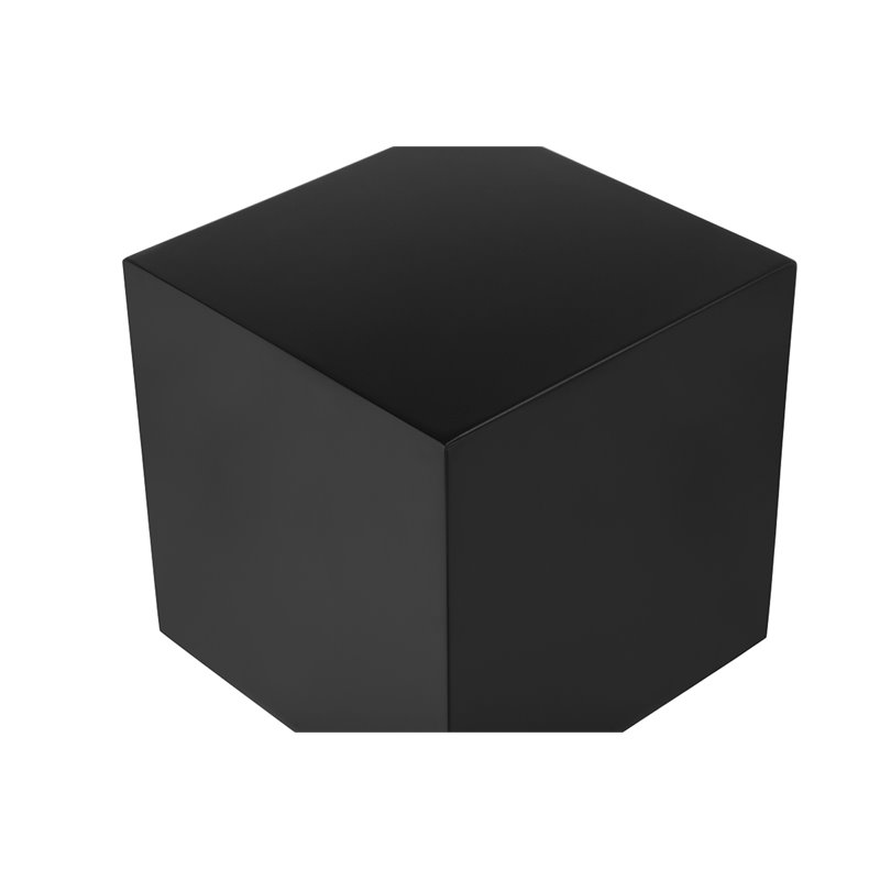 American Home Classic Spencer Large Square Modern Metal Side Table in Black
