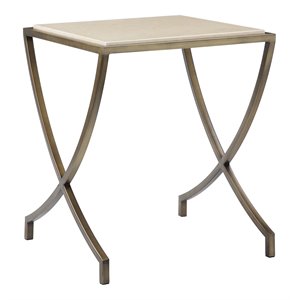 american home classic steve traditional metal and marble side table in brass