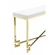 American Home Classic Sophia Steel Console Table in White Lacquer and Gold