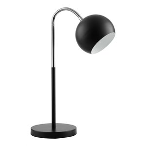 american home classic maggie 1-light mid-century metal table lamp in black