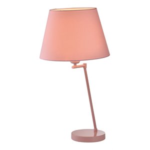 american home classic megan 1-light modern metal and fabric table lamp in pink