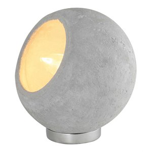 american home classic miley 1-light solid concrete stone table lamp in gray