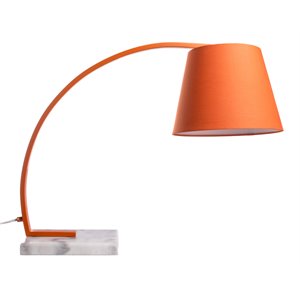 american home classic rachel 1-light marble and fabric table lamp in orange