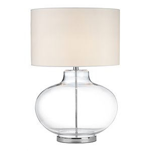 american home classic rhonda 1-light traditional glass table lamp in clear