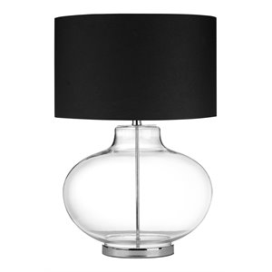 american home classic rhonda 1-light traditional glass table lamp in black