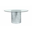 American Home Classic Margot Traditional Metal Dining Table in Silver Leaf