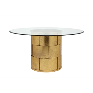 American Home Classic Margot Traditional Metal Dining Table in Gold Leaf