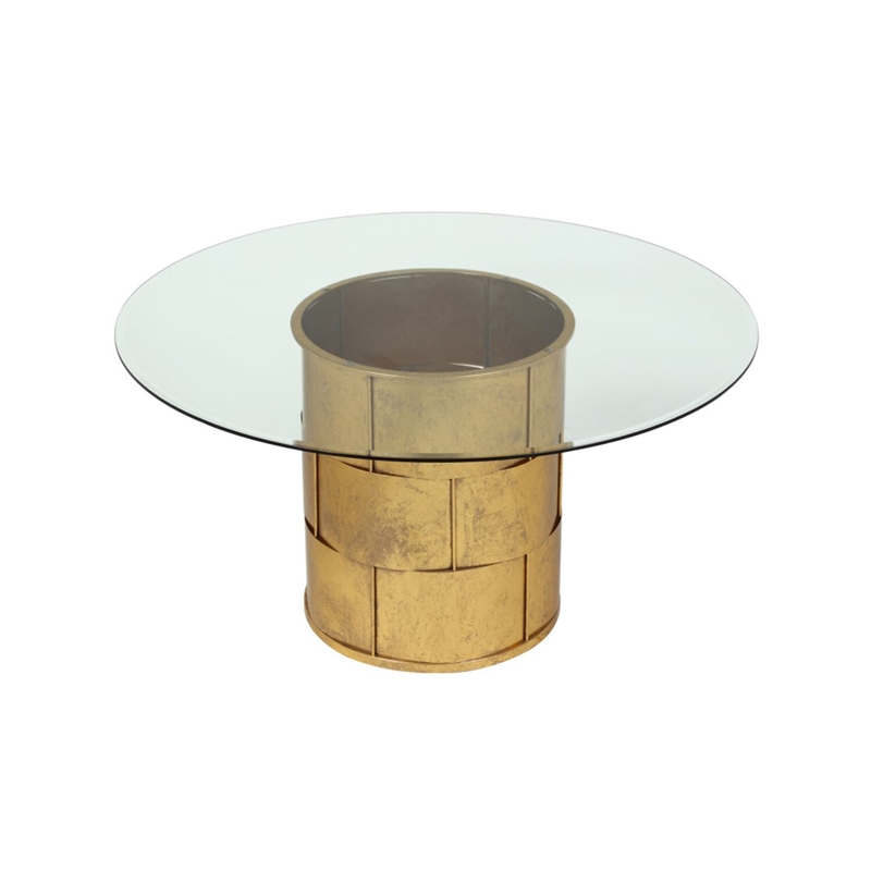 American Home Classic Margot Traditional Metal Dining Table in Gold Leaf