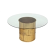 American Home Classic Margot Traditional Metal Dining Table in Gold Leaf