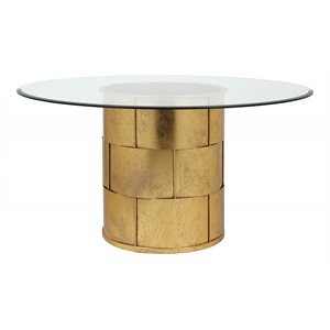 american home classic margot traditional metal dining table in gold leaf
