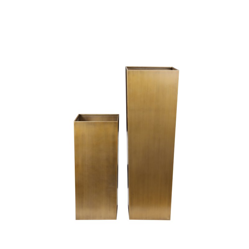 American Home Classic Large Handmade Metal Indoor Planter in Brushed Brass