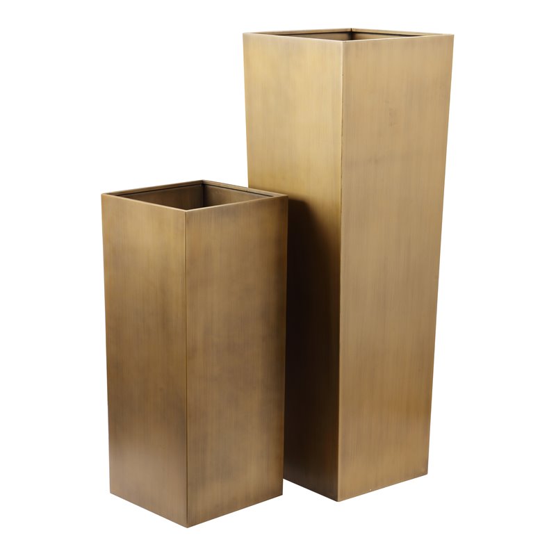 American Home Classic Large Handmade Metal Indoor Planter in Brushed Brass