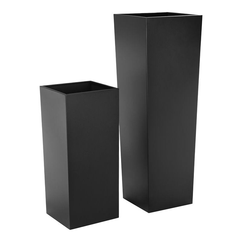 American Home Classic Small Handmade Modern Metal Indoor Planter in Black