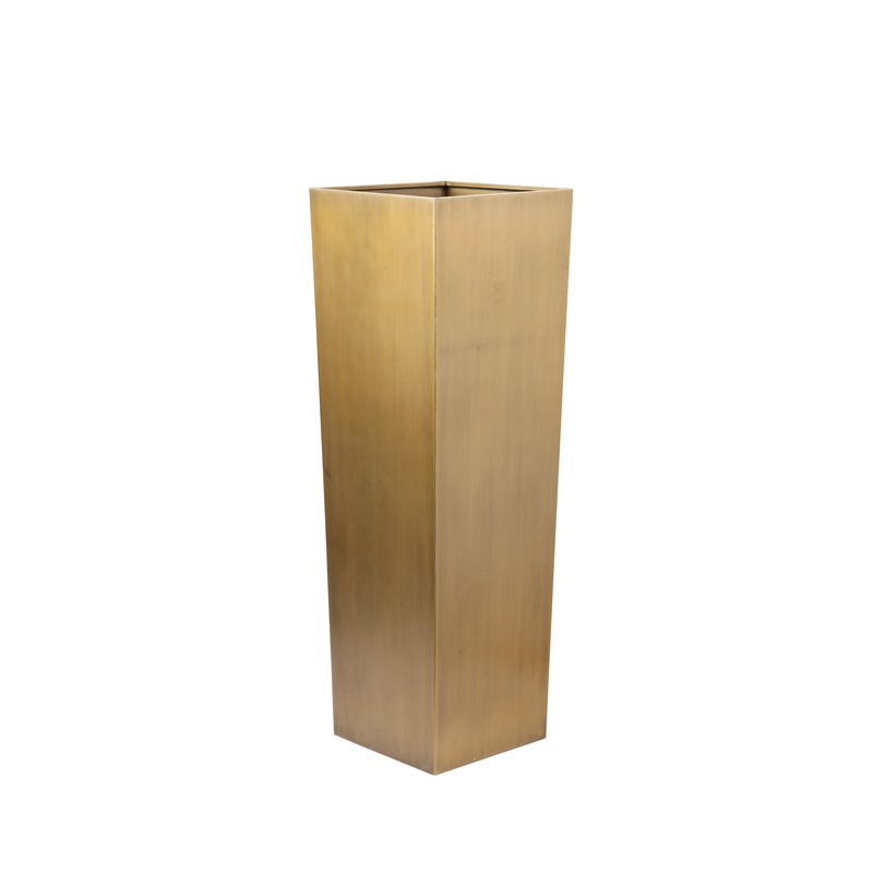 American Home Classic Small Handmade Metal Indoor Planter in Brushed Brass