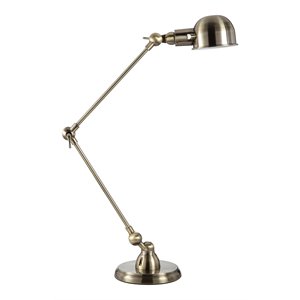 american home classic molly 1-light handmade modern metal table lamp in brass