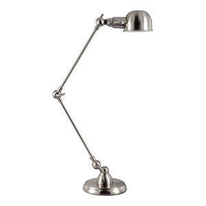 american home classic molly 1-light handmade metal table lamp in brushed silver