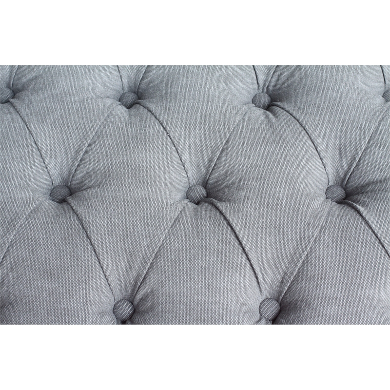 American Home Classic Athena Solid Wood and Fabric Bench in Frost Gray