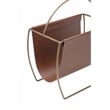 American Home Classic Blake Modern Metal and PU Magazine Rack in Brown