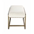 American Home Classic Cole Modern Stainless Steel/Boucle Bench in Brass/Ivory