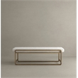 American Home Classic Cole Modern Stainless Steel/Boucle Bench in Brass/Ivory