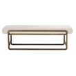 American Home Classic Cole Modern Stainless Steel/Boucle Bench in Brass/Ivory