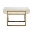 American Home Classic Cole Modern Stainless Steel/Boucle Stool in Brass/Ivory