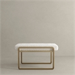 American Home Classic Cole Modern Stainless Steel/Boucle Stool in Brass/Ivory