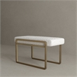 American Home Classic Cole Modern Stainless Steel/Boucle Stool in Brass/Ivory
