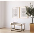 American Home Classic Cole Modern Stainless Steel/Boucle Stool in Brass/Ivory