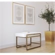 American Home Classic Cole Modern Stainless Steel/Boucle Stool in Brass/Ivory