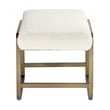 American Home Classic Cole Modern Stainless Steel/Boucle Stool in Brass/Ivory