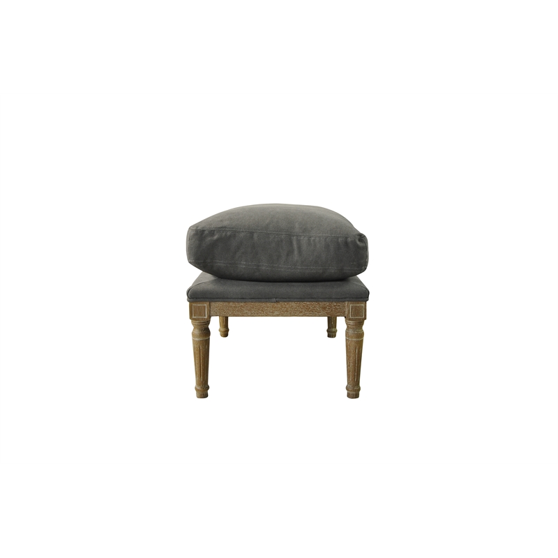 American Home Classic Warren Ottoman in Frost Gray Linen (Seat Height 18