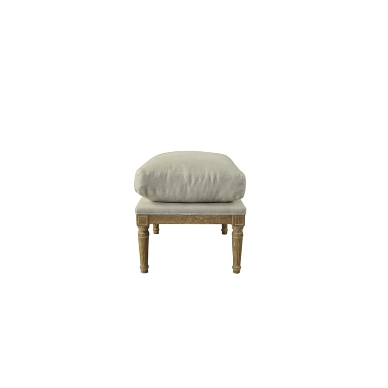 American Home Classic - Warren Ottoman in Off White Linen (Seat Height 18