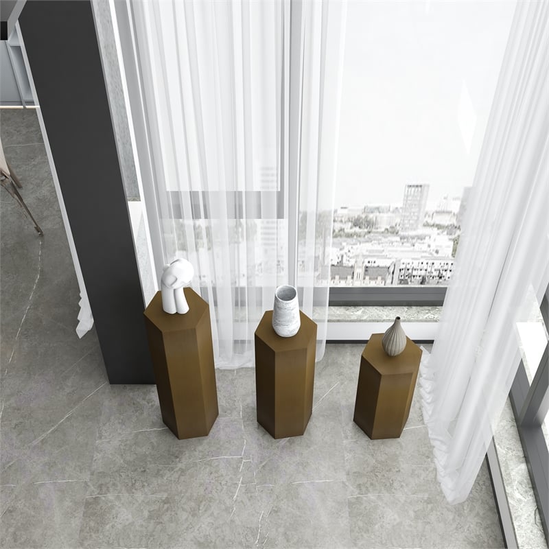 Vice Pedestal Set of 3 in Brass - 11