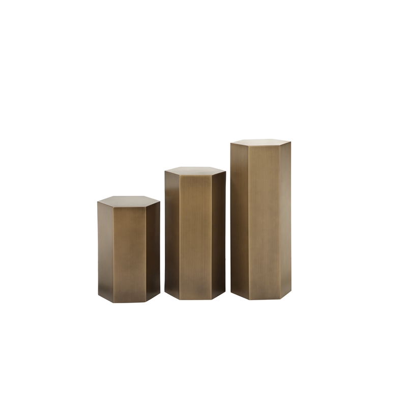 Vice Pedestal Set of 3 in Brass - 11