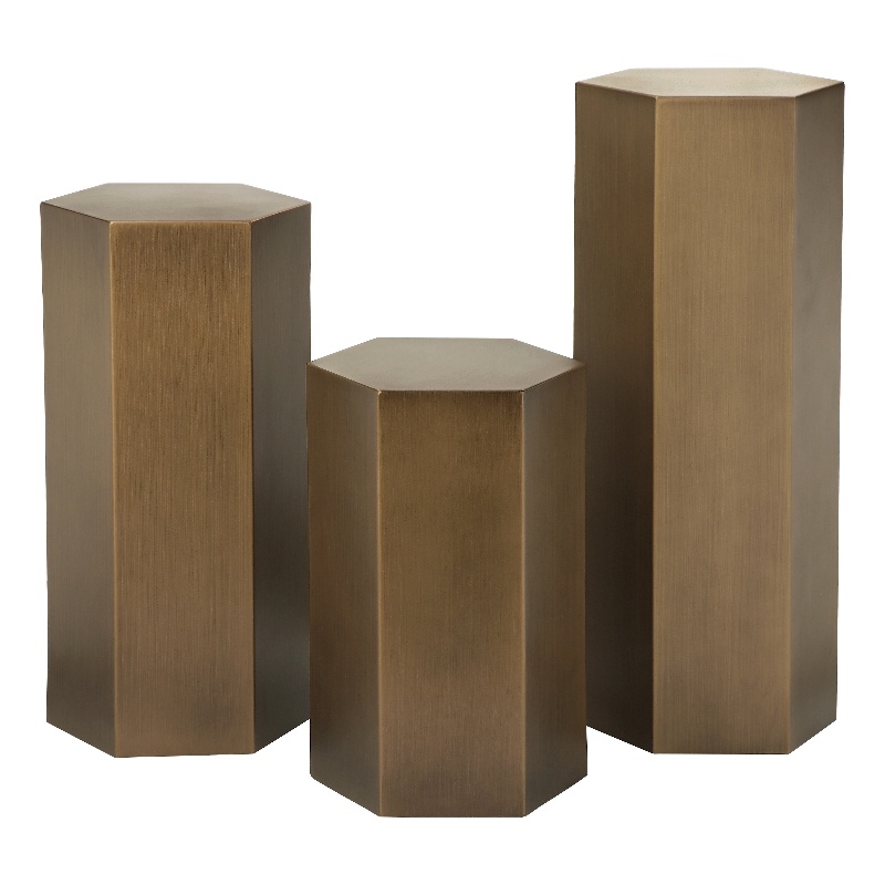 Vice Pedestal Set of 3 in Brass - 11