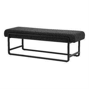 American Home Classics Cole 18&quot Modern Boucle Fabric & Metal Bench in Black