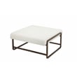 American Home Classics Cole Boucle Fabric & Metal Coffee Table in Ivory/Brass