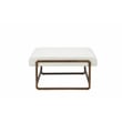 American Home Classics Cole Boucle Fabric & Metal Coffee Table in Ivory/Brass