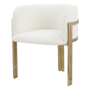 American Home Classics Mort 18&quot Modern Boucle Fabric Dining Chair in Ivory