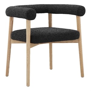 American Home Classics Tobias 19&quot Modern Fabric & Wood Dining Chair in Black