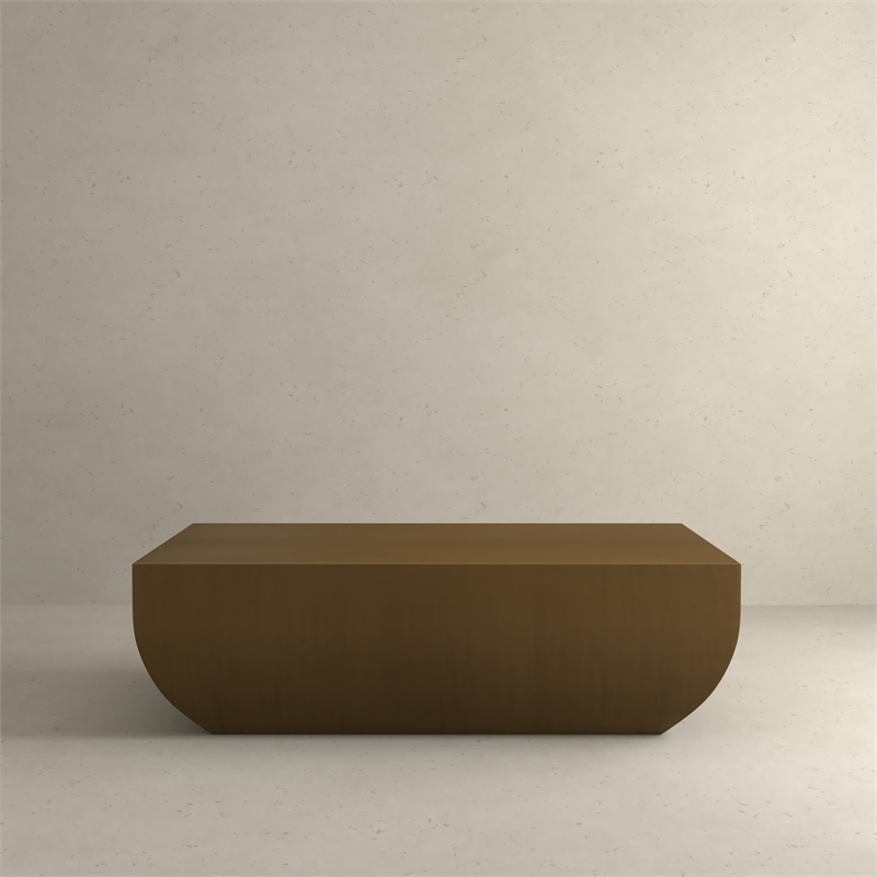 American Home Classics Spencer Modern Stainless Steel Coffee Table in Brass