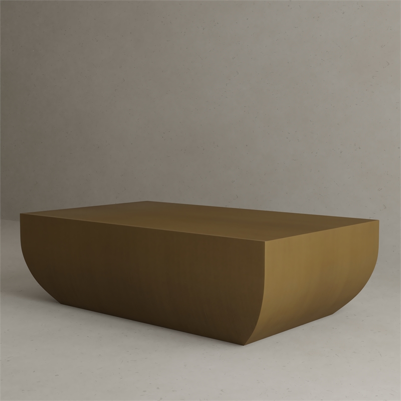 American Home Classics Spencer Modern Stainless Steel Coffee Table in Brass