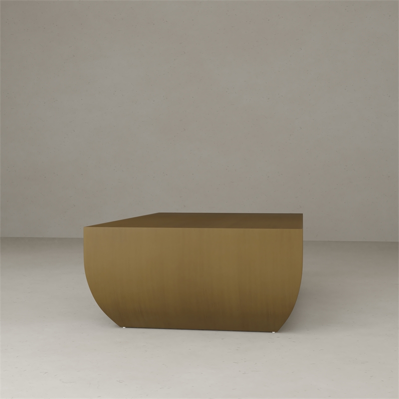 American Home Classics Spencer Modern Stainless Steel Coffee Table in Brass