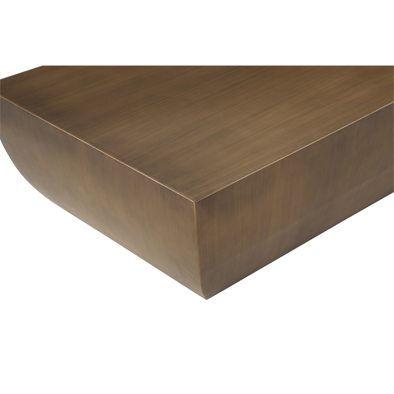 American Home Classics Spencer Modern Stainless Steel Coffee Table in Brass