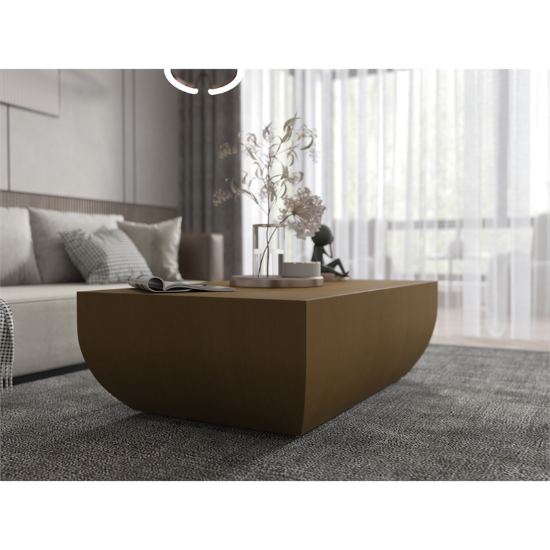American Home Classics Spencer Modern Stainless Steel Coffee Table in Brass
