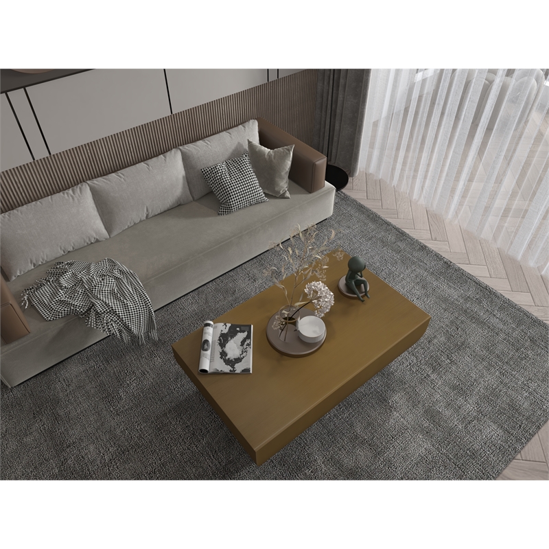 American Home Classics Spencer Modern Stainless Steel Coffee Table in Brass